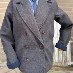 ABERCROMBIE KIDS Boys Double Breasted Pea Coat Camo (13-14)